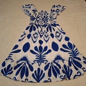 Blue and White Dress